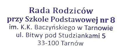 Regulamin Rady Rodziców przy Szkole Podstawowej nr 8 im.