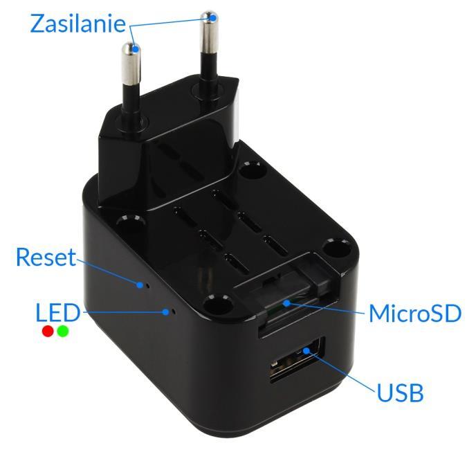 Instrukcja obsługi Należy zainstalować kartę microsd w ładowarce, a następnie podpiąć ładowarkę do zasilania. Ładowarka automatycznie zacznie nagrywać.