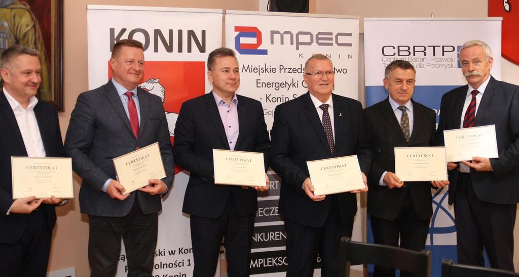 KLASTER ENERGII 8 listopada 2018 roku Prezydent Konina Józef Nowicki przekazał Certyfikat