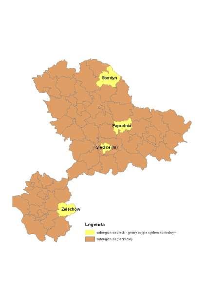 CYKL KONTROLNY WIOŚ ZEBRANE ODPADY Gminy objęte cyklem kontrolnym (4 gmin na 52 w subregionie) Gmina Ludność Masa zebranych odpadów w 2012 r.
