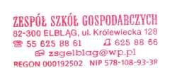 SZKOLNY REGULAMIN REKRUTACJI Zespołu Szkół Gospodarczych w Elblągu na rok szkolny 2019/2020 1) Rekrutacja uczniów do klas pierwszych szkół ponadpodstawowych w Zespole Szkół Gospodarczych na rok