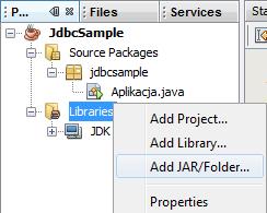 Podłączenie biblioteki klas JDBC do aplikacji Java
