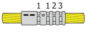 strzałkami Na każdej końcówce wybite lub nadrukowane jest oznaczenie podające: przekrój końcówki oraz średnicę otworu