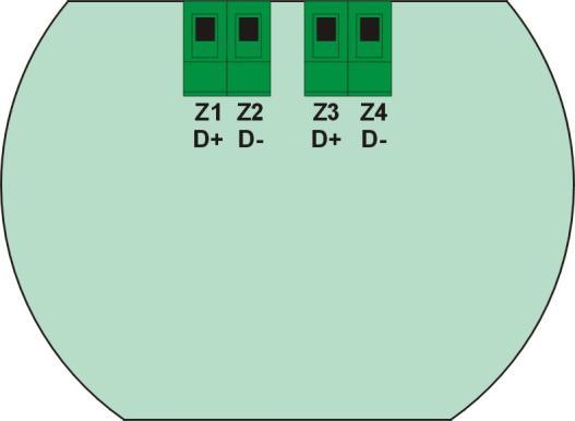 Rys.5. Widok zacisków przyłączeniowych głowic MGX-70 (MGX-70-1/A) Rys.6. Widok zacisków przyłączeniowych głowic GDX-70 Tabela 3.