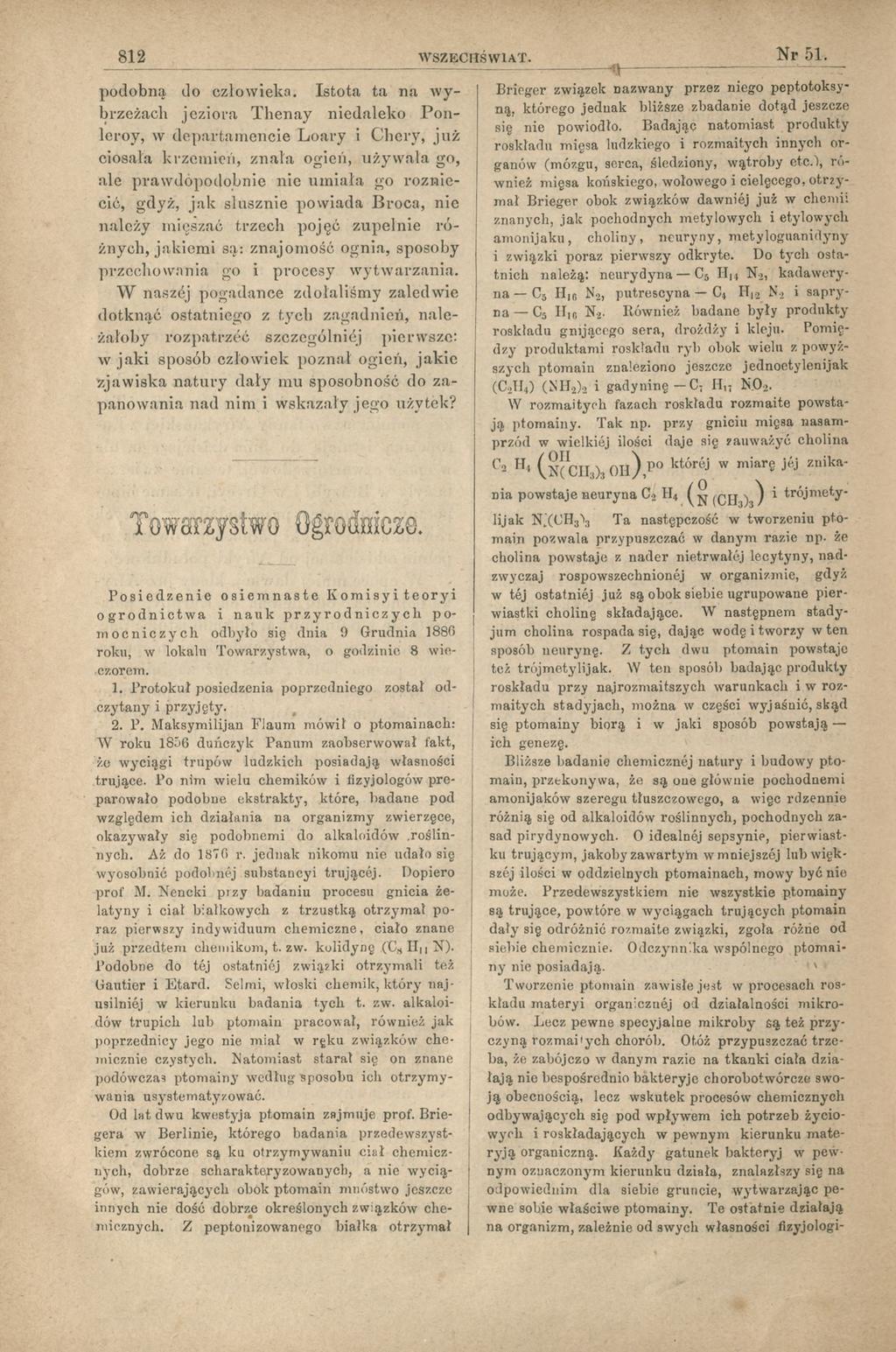 812 w s z e c h ś w i a t. N r 51., r : ~:s Brieger związek nazw any przez niego peptotoksyną, którego ednak bliższe zbadanie dotąd eszcze podobną, do człow ieka.