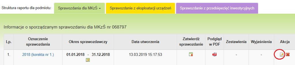 kotły oraz turbozespoły tylko dla określonych przypadków), zakładka EMITORY (charakterystyka komina), zakładka REDUKTORY (jeżeli są urządzenia redukujące zanieczyszczenia wprowadzane do powietrza z