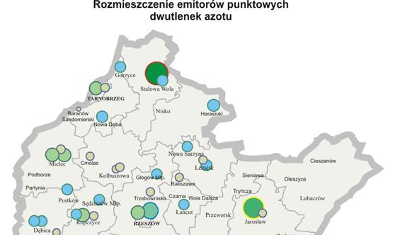 OCENA JAKOŚCI POWIETRZA W WOJEWÓDZTWIE PODKARPACKIM 25 ROK 2 Niska emisja dwutlenku azotu na obszarze