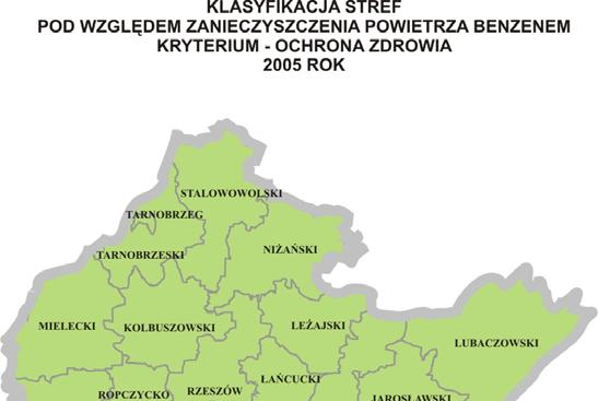 OCENA JAKOŚCI POWIETRZA W WOJEWÓDZTWIE PODKARPACKIM 25 ROK 52 Wykorzystując wyniki pomiarów uzyskanych w 25 roku, a także opierając się na wynikach ze stacji zlokalizowanej w Krakowie Krowodrza,