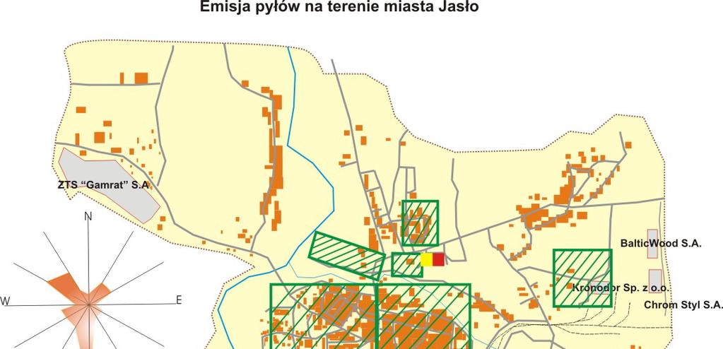 OCENA JAKOŚCI POWIETRZA W WOJEWÓDZTWIE PODKARPACKIM 25 ROK 71 Od 25 roku notowane są, głównie w sezonie grzewczym, liczne przekroczenia tego zanieczyszczenia na obszarze miasta Jasło.