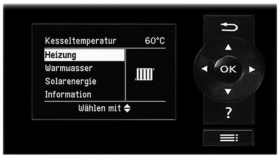 Opis funkcji Regulator pogodowy Tryb grzewczy Za pomocą regulatora sprawdza się wymaganą temperaturę wody w kotle w zależności od temperatury zewnętrznej lub temperatury pomieszczenia (jeśli