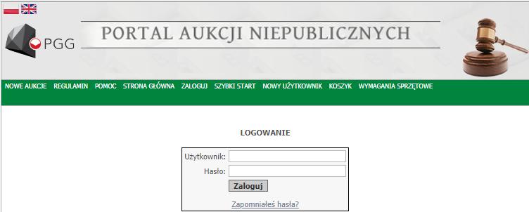 W polu Użytkownik należy podać login, a w polu Hasło to hasło, które zostało ustawione