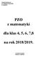 PZO z matematyki. dla klas 4, 5, 6, 7,8. na rok 2018/2019.