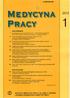 MEDYCYNA PRACY. INSTYTUT MEDYCYNY PRACY IM. PROF. J. NOFERA i POLSKIE TOWARZYSTWO MEDYCYNY PRACY PL ISSN PRACE ORYGINALNE PRACE POGLĄDOWE