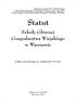 Statut. Szkoły Głównej Gospodarstwa Wiejskiego w Warszawie
