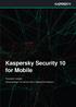 Kaspersky Security 10 for Mobile