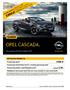 OPEL CASCADA. Cennik AKTUALNA PROMOCJA. OPEL KREDYT 4x25% + GWARANCJA OPEL 4 LATA 1 PROMOCYJNY