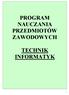 PROGRAM NAUCZANIA PRZEDMIOTÓW ZAWODOWYCH TECHNIK INFORMATYK