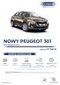 NOWY PEUGEOT 301. UBEZPIECZENIE KOMUNIKACYJNE promocyjne za 0,99%**