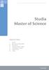 Studia Master of Science