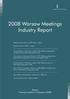 2008 Warsaw Meetings Industry Report