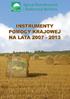 Instrumenty pomocy krajowej na lata 2007 2013