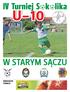 IV Turniej S k lika U-10 W STARYM SĄCZU AMBASADOR TURNIEJU