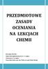 PRZEDMIOTOWE ZASADY OCENIANIA NA LEKCJACH CHEMII