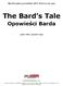 Nieoficjalny poradnik GRY-OnLine do gry. The Bard s Tale. Opowieści Barda. autor: Piotr Ziuziek Deja. (c) 2002 GRY-OnLine sp. z o.o.