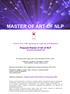 MASTER OF ART OF NLP