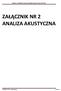 ZAŁĄCZNIK NR 2 ANALIZA AKUSTYCZNA