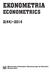 EKONOMETRIA ECONOMETRICS 2(44) 2014