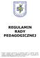 REGULAMIN RADY PEDAGOGICZNEJ