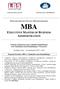 MBA EXECUTIVE MASTER OF BUSINESS ADMINISTRATION