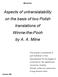 Aspects of untranslatability on the basis of two Polish translations of Winnie-the-Pooh by A. A. Milne