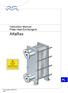 Instruction Manual Plate Heat Exchangers. AlfaRex. UWAGA! Płytowy wymienik ciepła nie może być otwierany. Part number 34501572