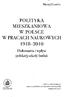 POLITYKA MIESZKANIOWA W POLSCE W PRACACH NAUKOWYCH 1918-2010