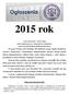 2015 rok 1 STYCZNIA 2015 NOWY ROK