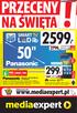 50 2599, NA ŚWIĘTA 299, www.mediaexpert.pl 259 90 RAT 2799, A + 400Hz. 29 90 x10 HDMI USB SMARTFON