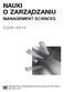 NAUKI O ZARZĄDZANIU MANAGEMENT SCIENCES 3 (24) 2015