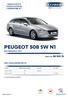 PEUGEOT 508 SW N1 CENNIK SAMOCHÓD Z HOMOLOGACJĄ CIĘŻAROWĄ N1 ROK PRODUKCJI 2014 CENA OD 88 900 ZŁ CENY KATALOGOWE NETTO WAŻNY OD 18.12.