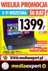 1399, WRZEŚNIA. www.mediaexpert.pl GRATIS! 4GB 15,6 HDMI. 17 programów RAT INTEL GB HDD RAM AŻ DO