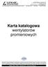 Karta katalogowa wentylatorów promieniowych