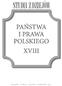 STUDIA Z DZIEJÓW PAŃSTWA I PRAWA POLSKIEGO XVIII