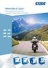Motorbike & Sport. Akumulatory do motocykli i pojazdów sportowych 2016/2017. Exide Technologies Original Equipment Manufacturer