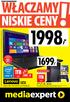 1998, 1699, W ZESTAWIE! GRA: FIFA 16 1TB 4GB HDD HDD. Laptop G Program antywirusowy GRATIS