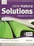 New Matura Solutions Intermediate Student`s Book; T. Falla, P.A.Davis, M. Wieruszewska; Oxford U.P. Polska Sp. z o.o.; 361/3/2012