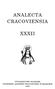 ANALECTA CRACOVIENSIA XXXII