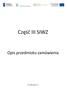 Część III SIWZ. Opis przedmiotu zamówienia. SIWZ (OPZ) Strona 1 z 8