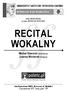 JM Rektor prof. dr hab. Klaudiusz Baran. NASI ABSOLWENCI w cyklu ŚRODA NA OKÓLNIKU RECITAL WOKALNY