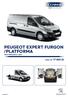 PEUGEOT EXPERT FURGON /PLATFORMA ROK PRODUKCJI 2015